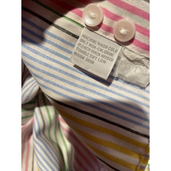 Mark, Fore & Strike Vertical Stripe Top Womens 12 Buttons Long Sleeve Multicolor - Picture 5 of 6